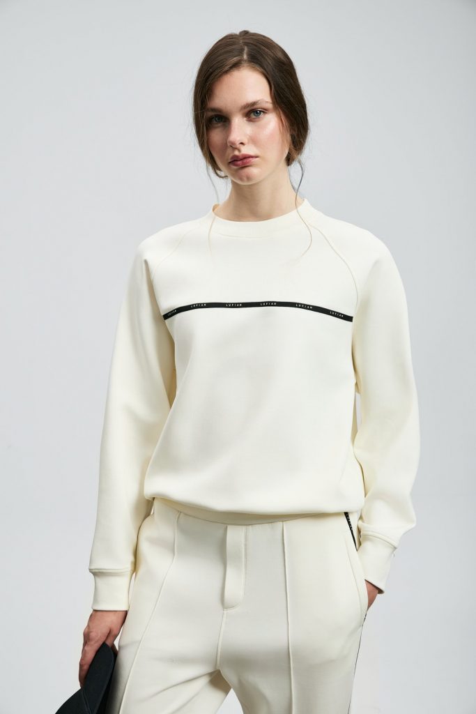 LUFİAN Angelına Kadın Örme Sweatshırt 122030019 - KIR.BEYAZ