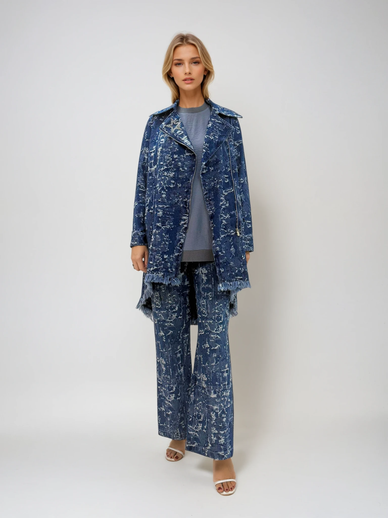 MASCARA Püsküllü Bol Paça Jean 3116 - MAVİ