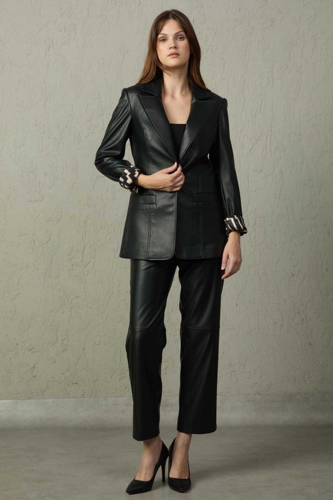 MEZZURA Kruvaze Yaka Ceket 1558 - Siyah