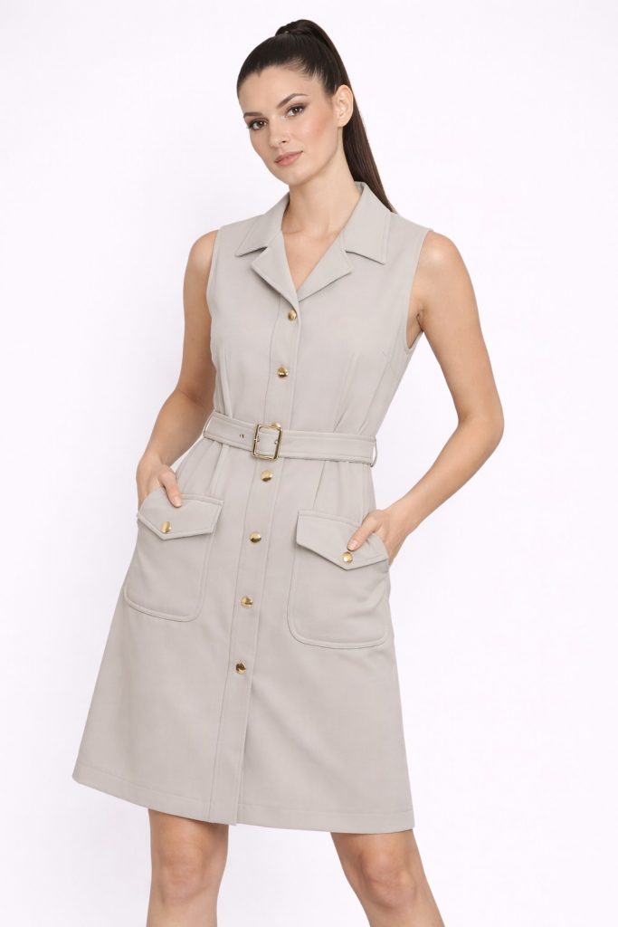 MEZZURA Kemerli Elbise 1062 - TAŞ