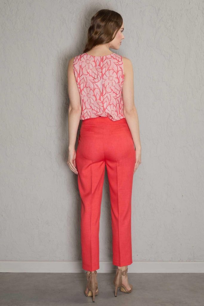 MEZZURA Çift Düğmeli Pantolon 1114 - mercan