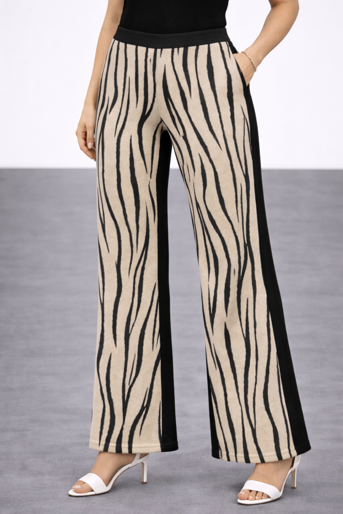 MİARTE Zebra Desenli Pantolon 16893 - BEJ