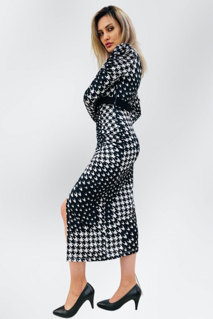 MODAİLGİ Büzgü Detaylı Jarse Elbise 6678 - Siyah