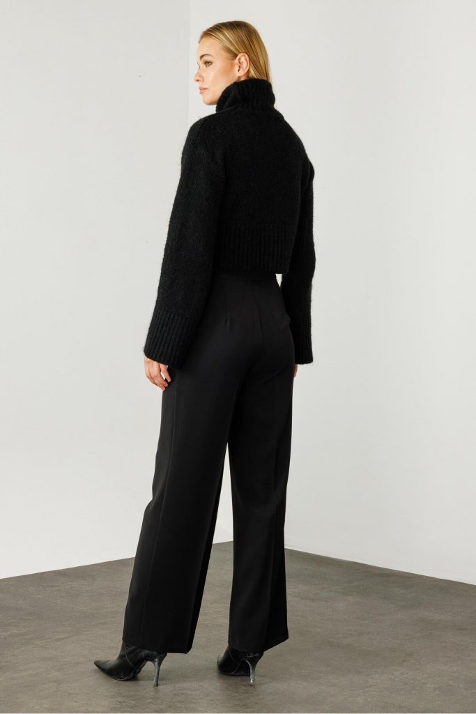 MODAİLGİ Yandan Cepli Düğme Detaylı Bol Paça Pantolon 04104