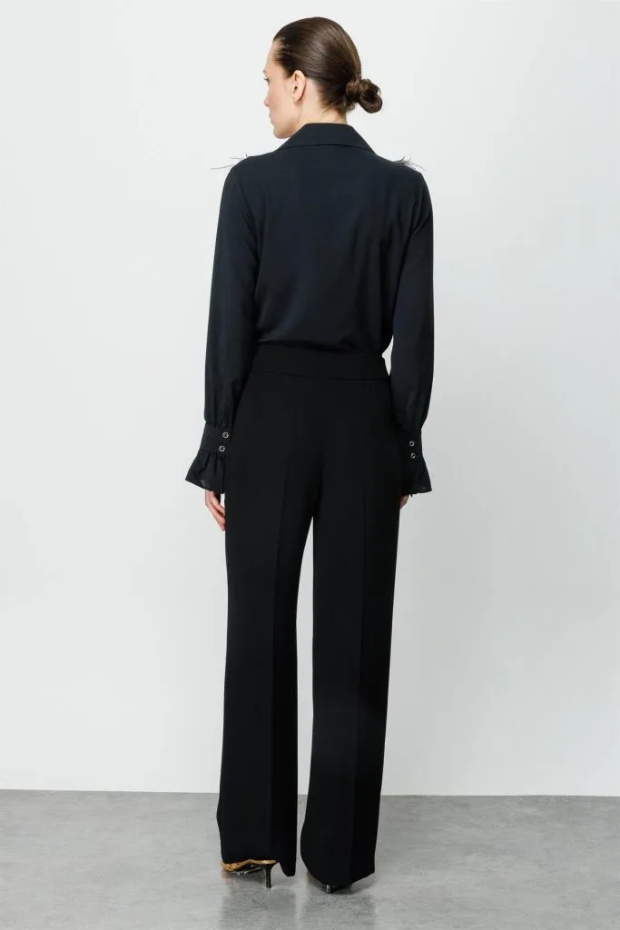 MODAİLGİ Beli Metal Toka Detaylı Pantolon  4043 - Siyah