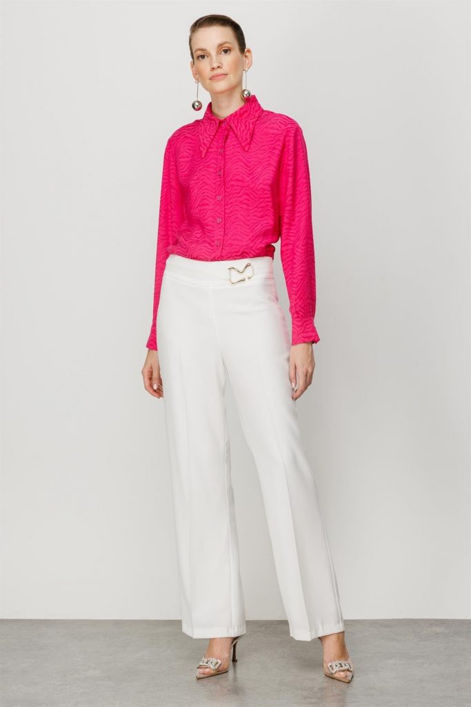 MODAİLGİ Beli Metal Toka Detaylı Pantolon  4043 - EKRU