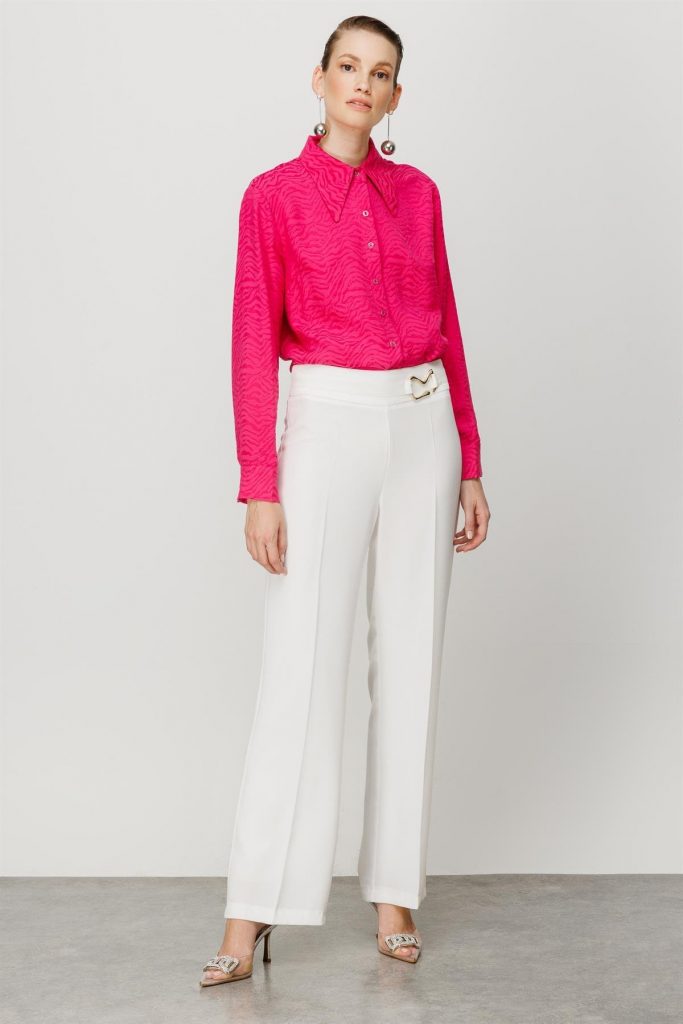 MODAİLGİ Beli Metal Toka Detaylı Pantolon  4043 - EKRU