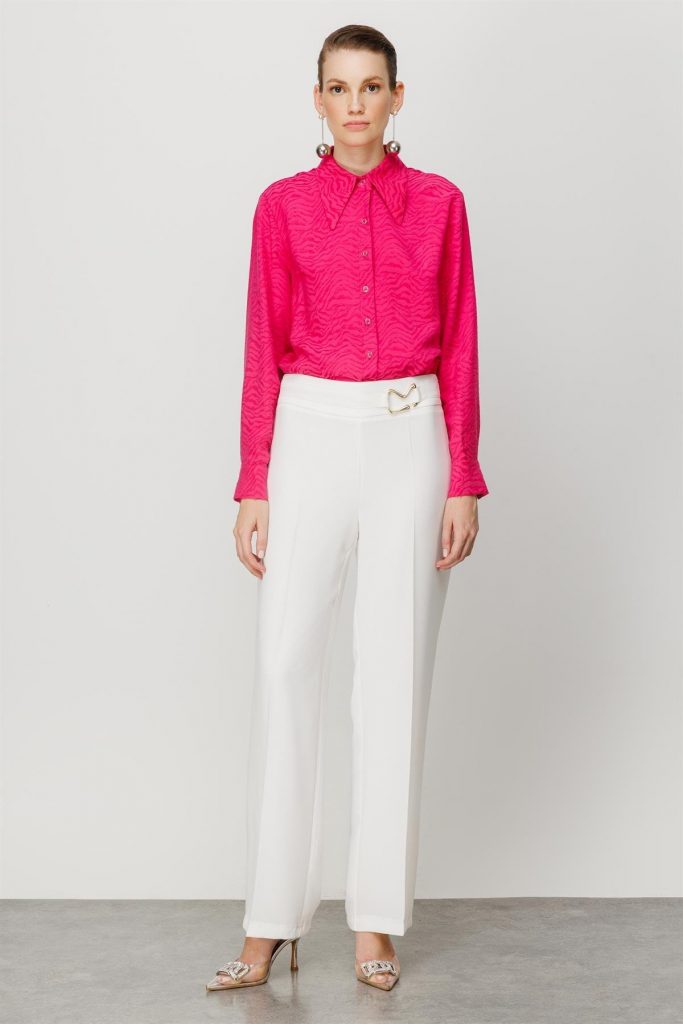 MODAİLGİ Beli Metal Toka Detaylı Pantolon  4043 - EKRU