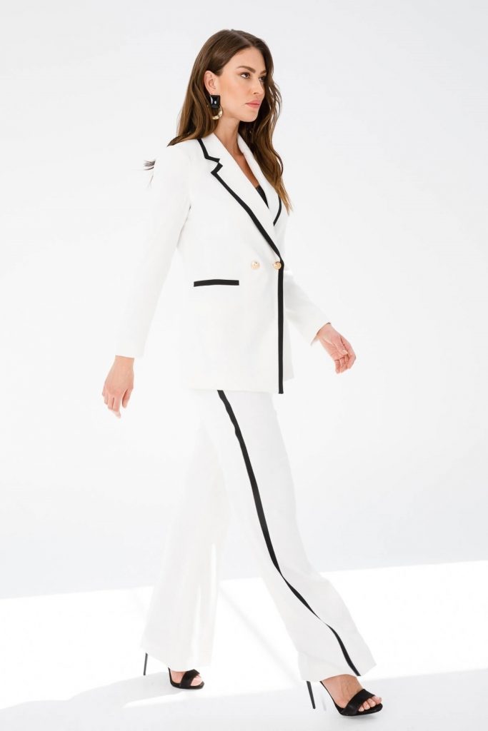 MODAİLGİ  Enkürüsteli Bol Paça Pantolon  4076 - EKRU