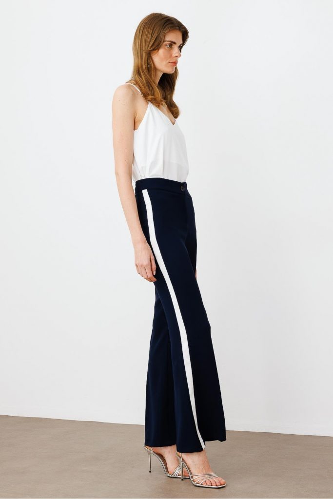 MODAİLGİ  Enkürüsteli Bol Paça Pantolon  4076 - Lacivert