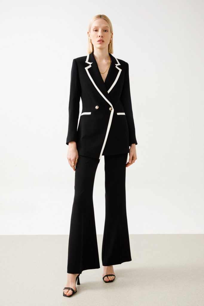 MODAİLGİ  Enkürüsteli Bol Paça Pantolon  4076 - Siyah