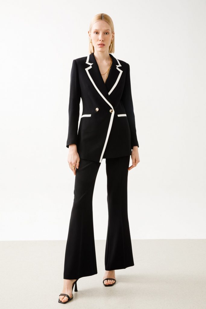 MODAİLGİ  Enkürüsteli Bol Paça Pantolon  4076 - Siyah