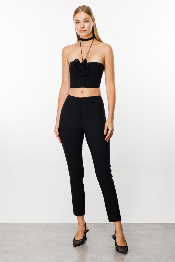 MODAİLGİ Yan Cep Dar Paça Pantolon  4515 - Siyah