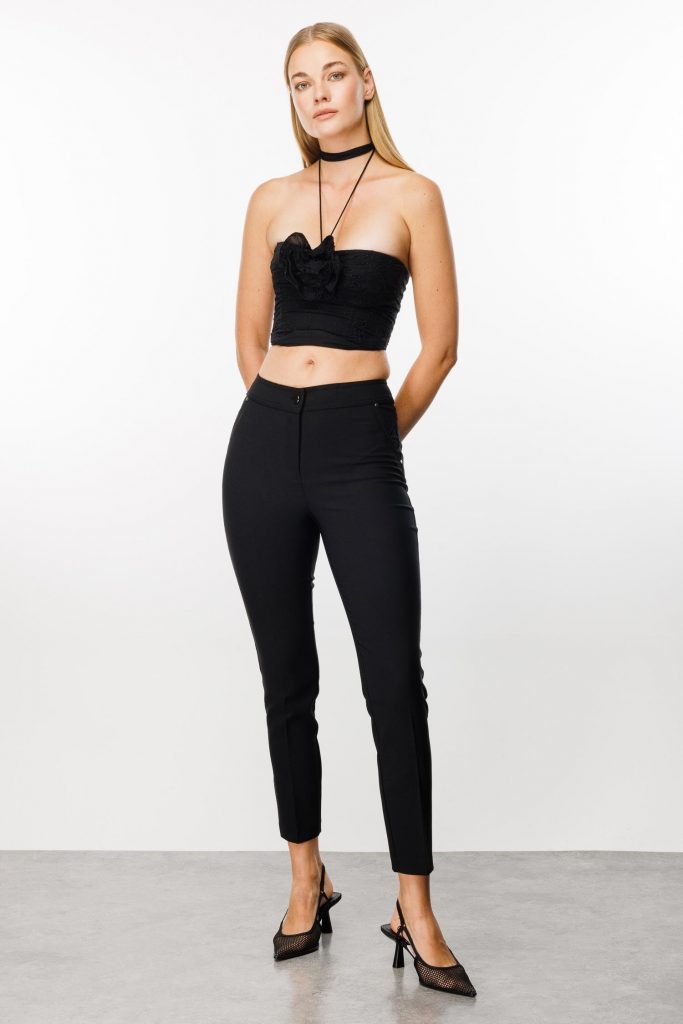 MODAİLGİ Yan Cep Dar Paça Pantolon  4515 - Siyah