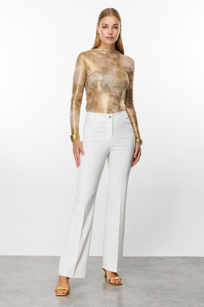 MODAİLGİ Beş Cep İspanyol Paça Pantolon  4517 - EKRU