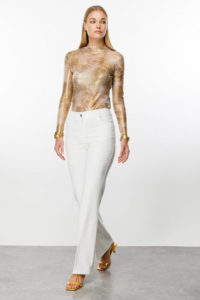 MODAİLGİ Beş Cep İspanyol Paça Pantolon  4517 - EKRU