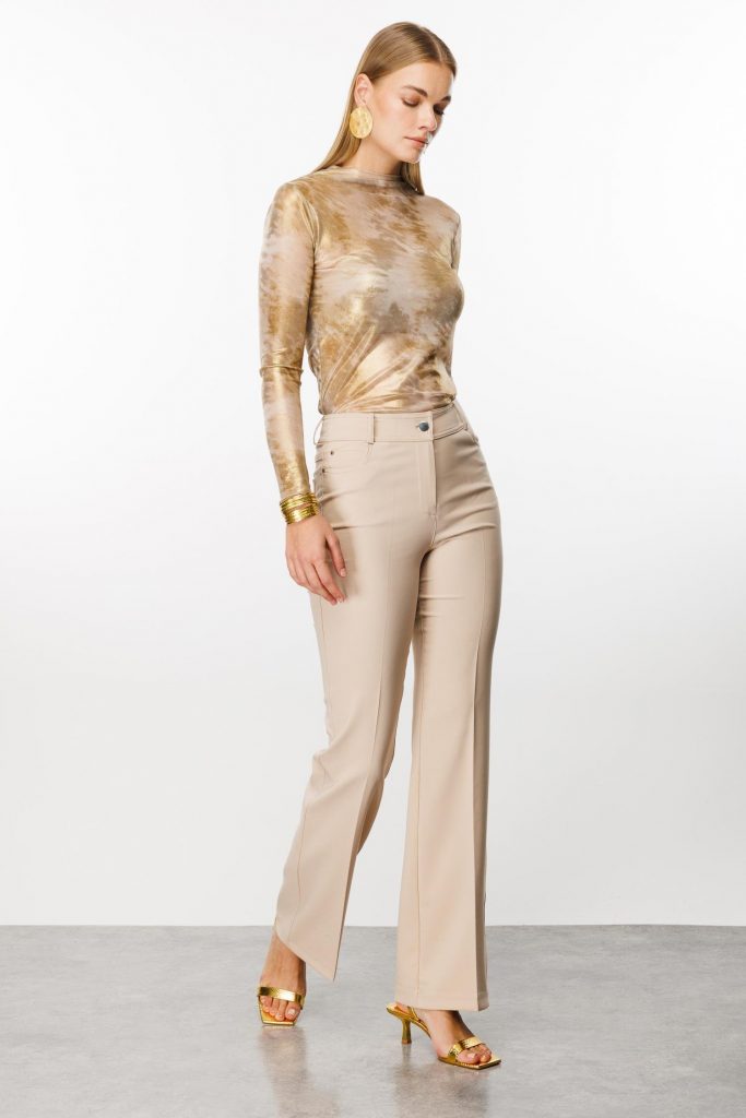 MODAİLGİ Beş Cep İspanyol Paça Pantolon  4517 - TAŞ