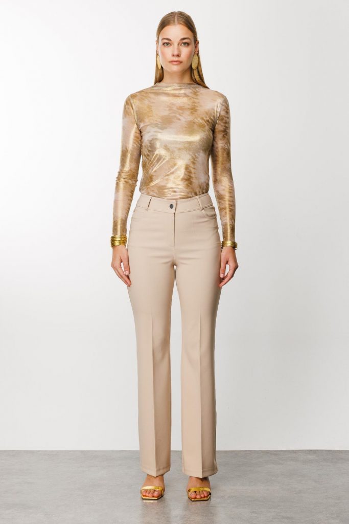 MODAİLGİ Beş Cep İspanyol Paça Pantolon  4517 - TAŞ