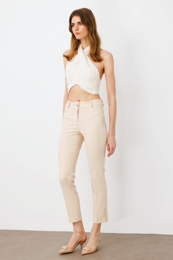 MODAİLGİ Rivet Taşlı Dar Paça Pantolon  4519 - TAŞ