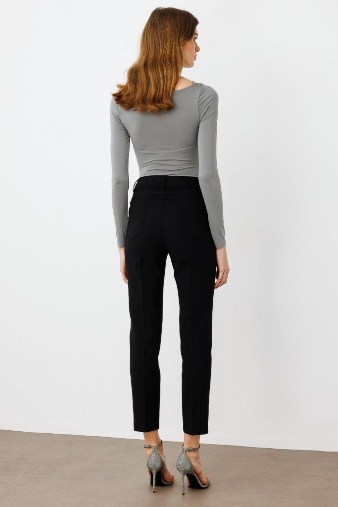 MODAİLGİ Rivet Taşlı Dar Paça Pantolon  4519 - Siyah