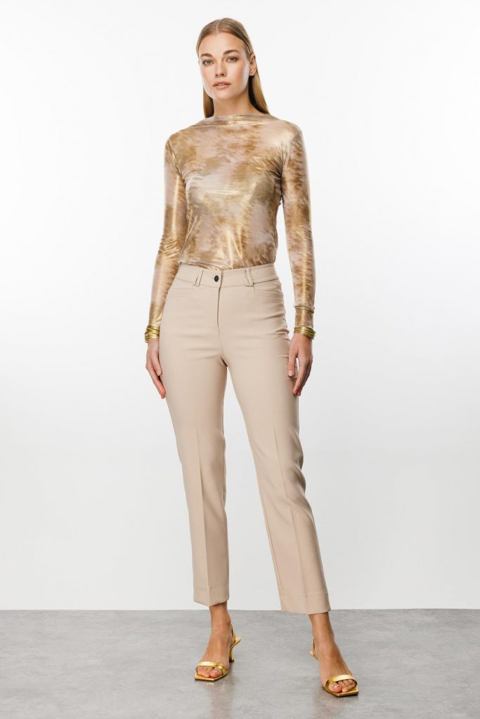 MODAİLGİ Köşe Cep Dar Paça Pantolon 4520 - TAŞ