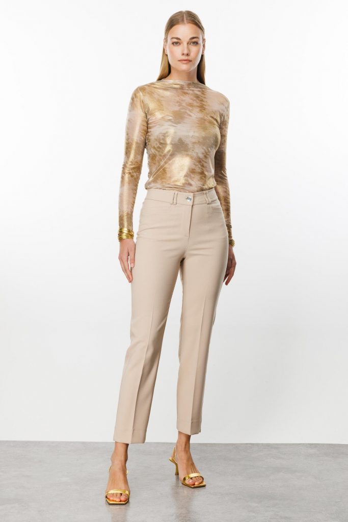 MODAİLGİ Köşe Cep Dar Paça Pantolon 4520 - TAŞ