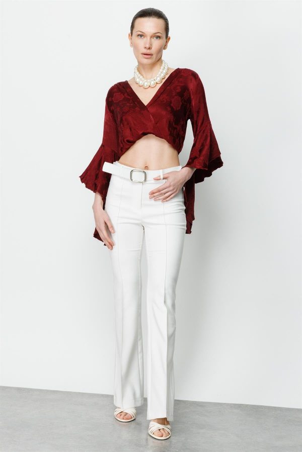 MODAİLGİ  Beli Kemerli Önü Dikişli Pantolon 4575