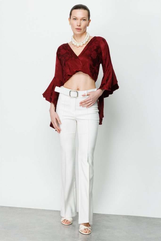 MODAİLGİ  Beli Kemerli Önü Dikişli Pantolon 4575