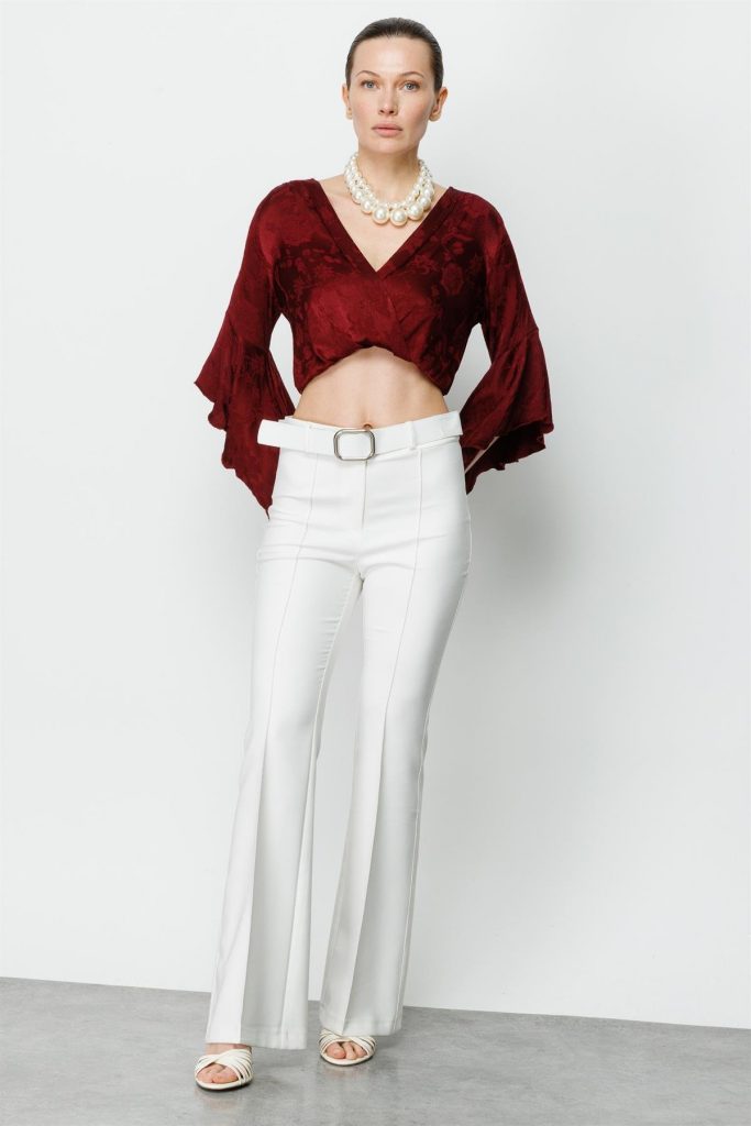 MODAİLGİ  Beli Kemerli Önü Dikişli Pantolon 4575