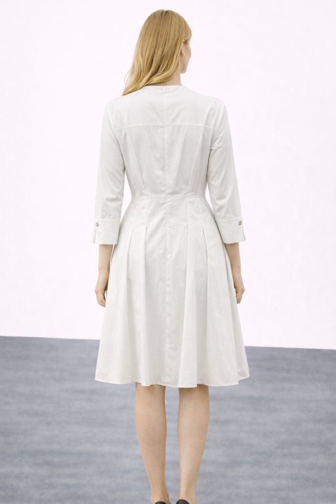 NOCTURNE Önden Fermuarlı Elbise 2395 - Beyaz