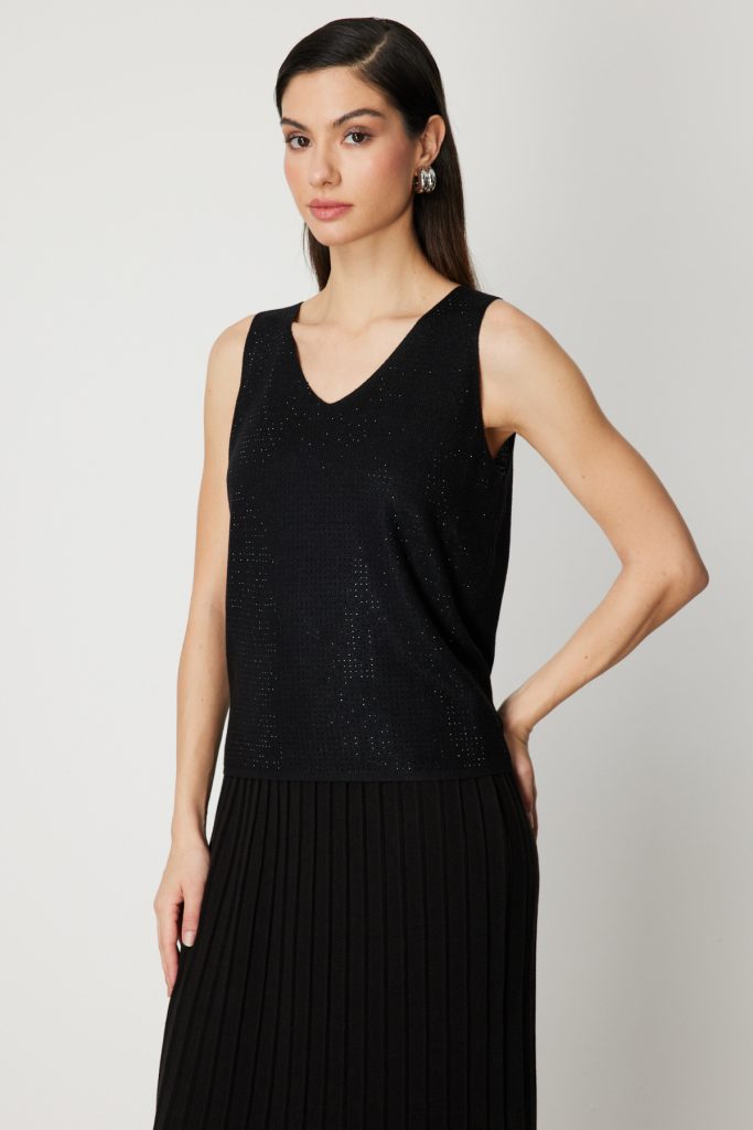 ON TRİKO Taşlı V Yaka Triko Bluz 60437