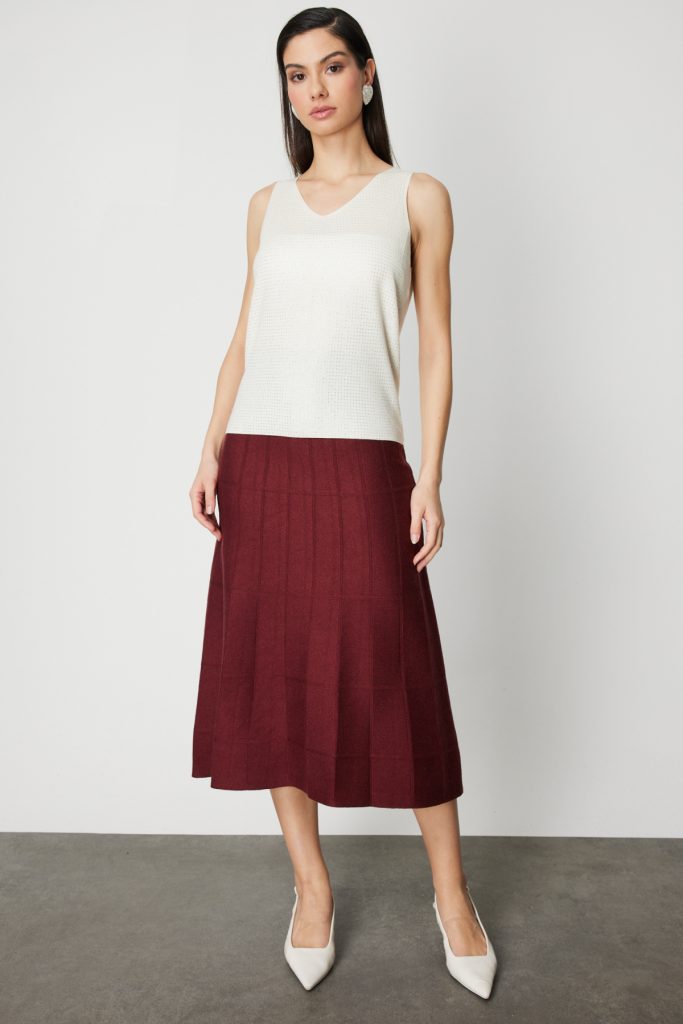 ON TRİKO Taşlı V Yaka Triko Bluz 60437 - EKRU