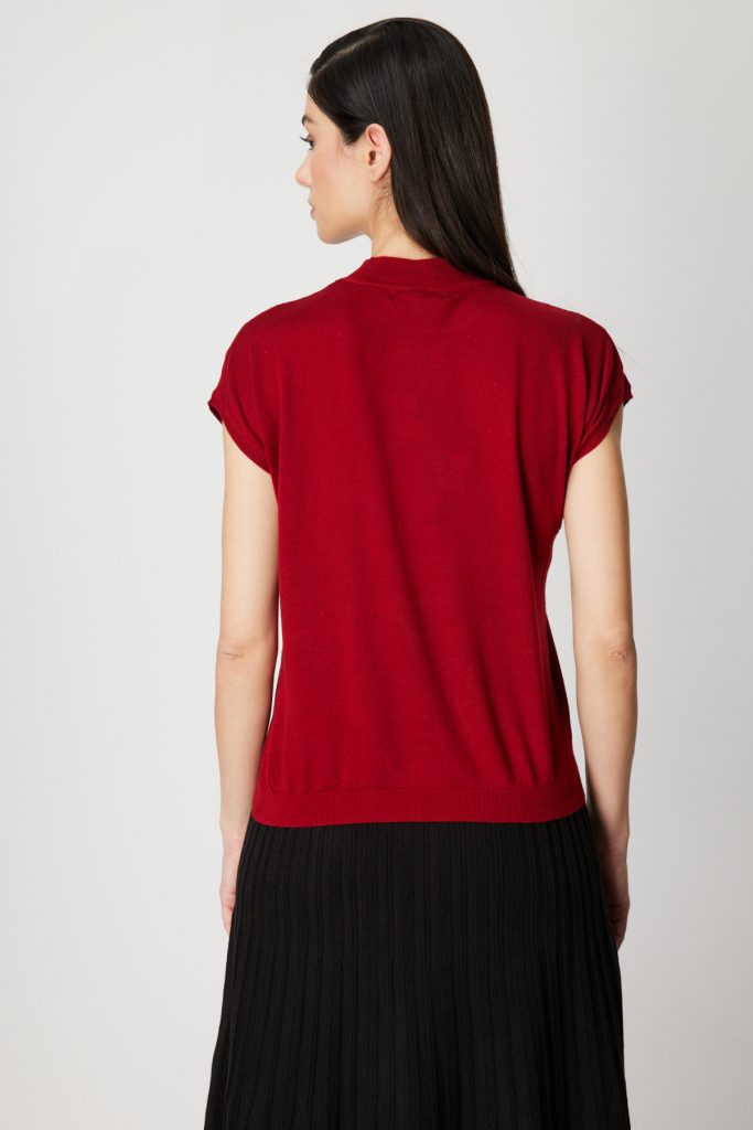 ON TRİKO Transparan Detaylı Taşlı Bluz 60439