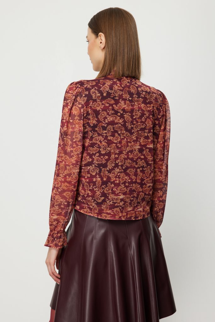 ON TRİKO Yakası Fularlı Leopar Desenli Bluz 62310