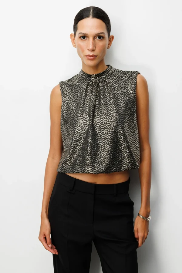 ON TRİKO Çiçek Desenli Kolsuz Crop Bluz 62314