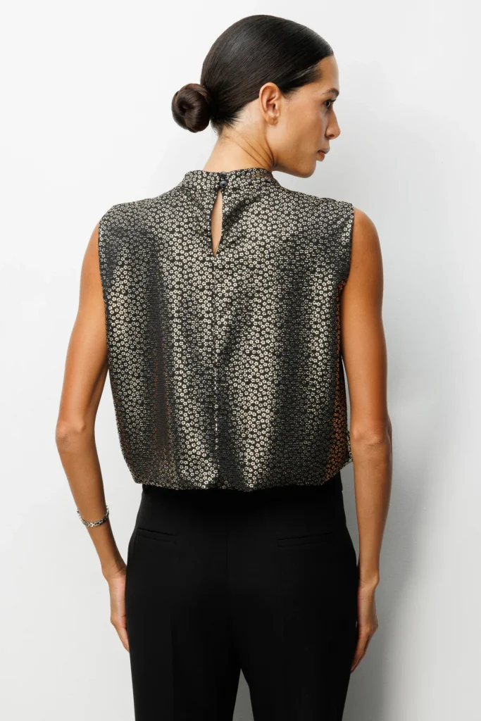 ON TRİKO Çiçek Desenli Kolsuz Crop Bluz 62314