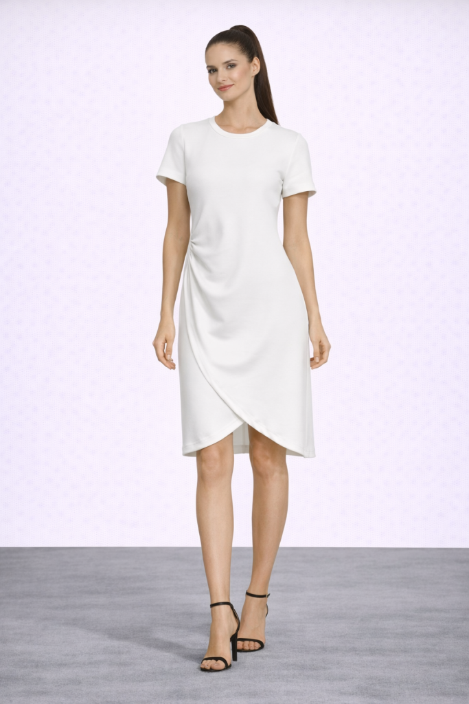 ON TRİKO Yanı Büzgülü Elbise 36518 - EKRU