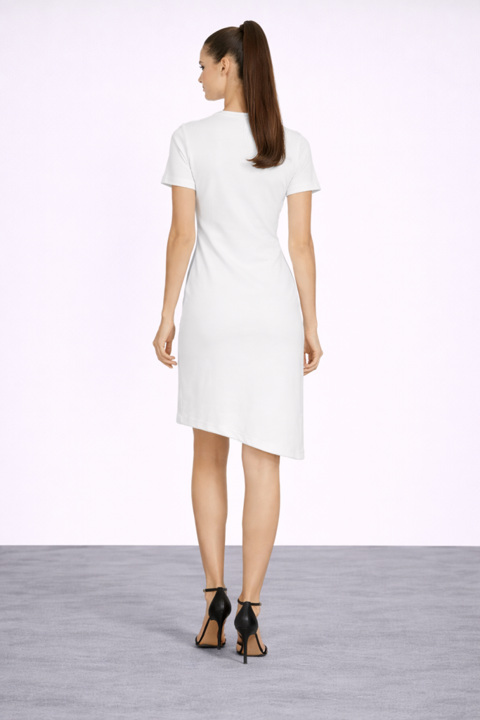 ON TRİKO Yanı Büzgülü Elbise 36518 - EKRU