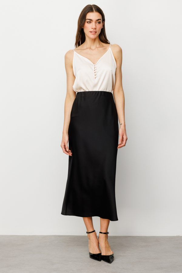 ON TRİKO Beli Lastikli Saten Etek  54212