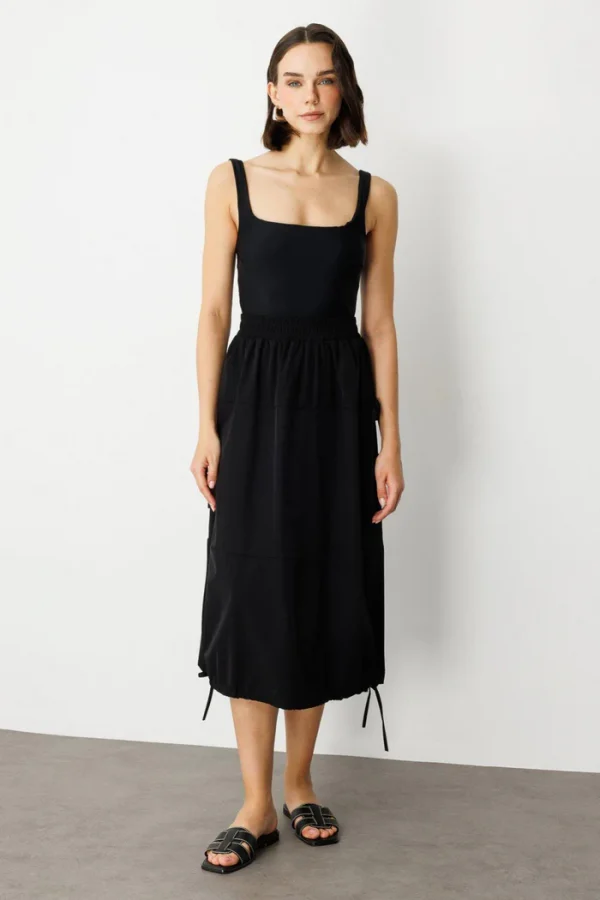 ON TRİKO Yanları Bağcıklı Beli Lastikli Etek 56208