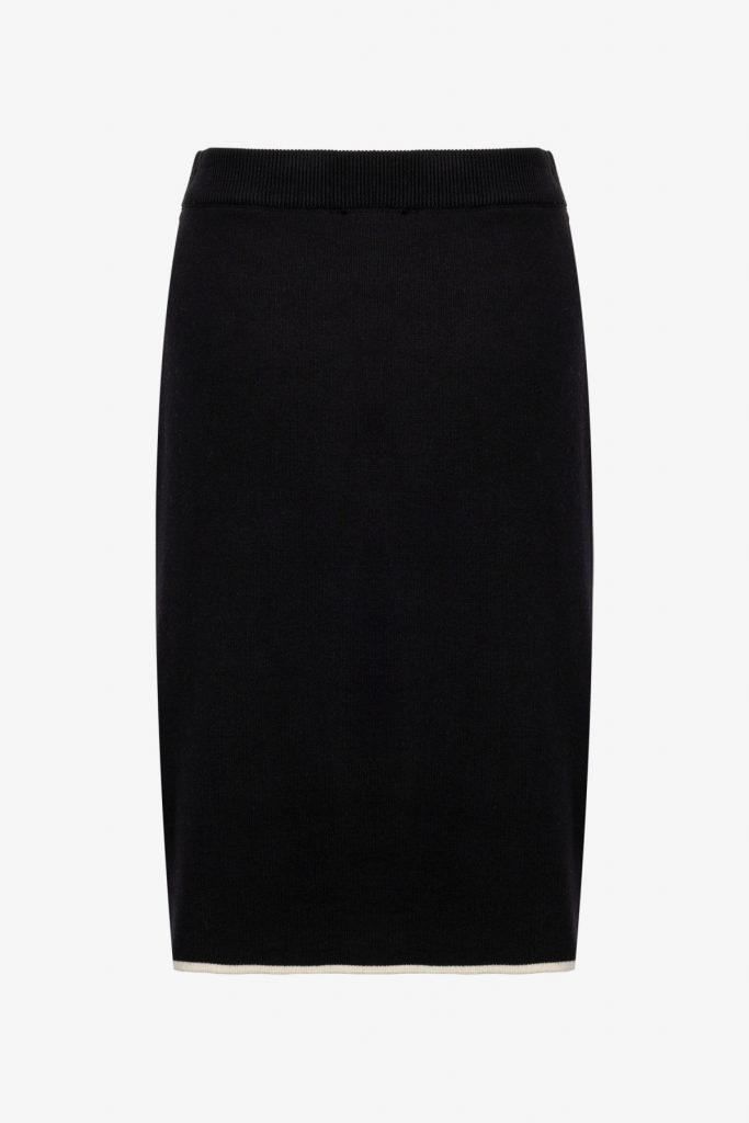 ON TRİKO Süs Düğmeli Diz Üstü Triko Etek 69915