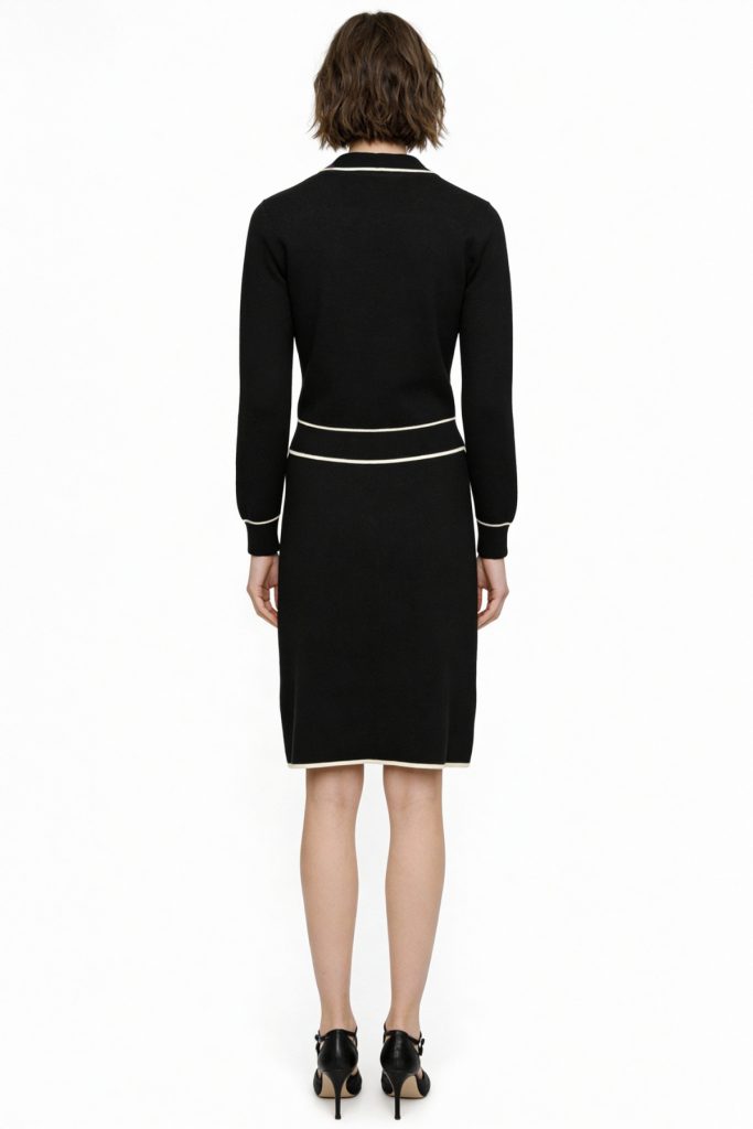 ON TRİKO Süs Düğmeli Diz Üstü Triko Etek 69915