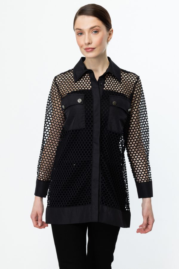 ON TRİKO Fileli Kapak Cepli Gömlek 56454