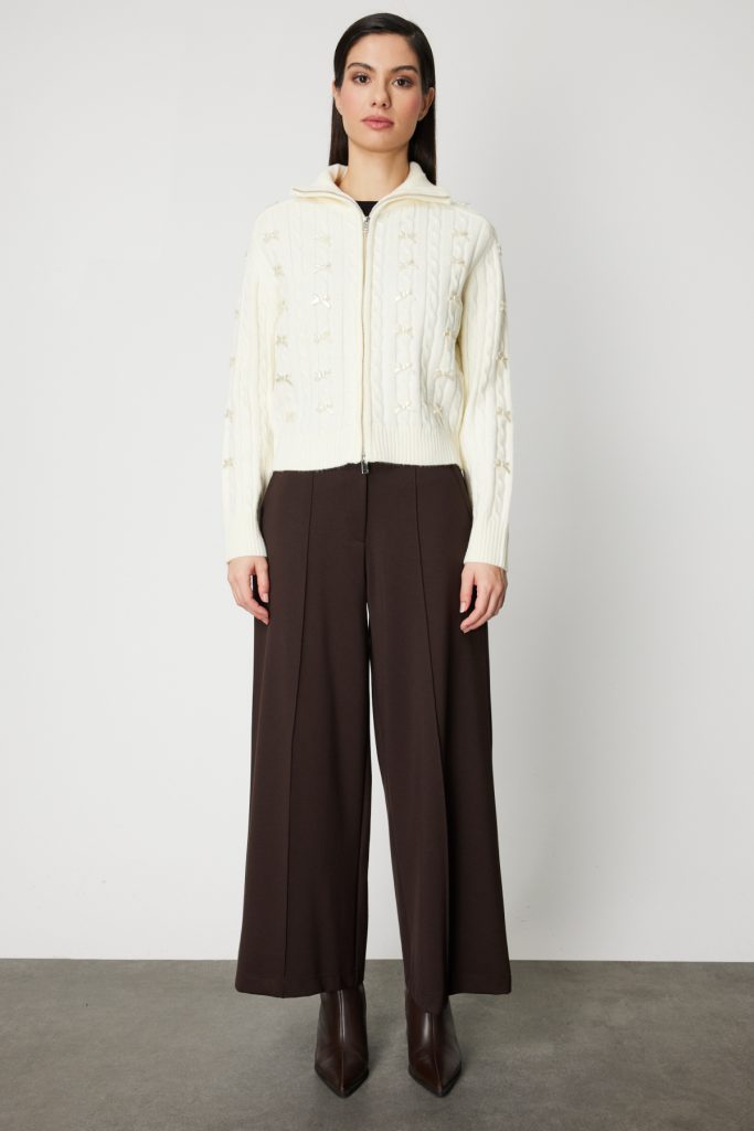 ON TRİKO Kurdele Detaylı Dik Yaka 60925