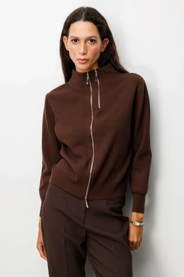 ON TRİKO Fermuarlı Dik Yaka Triko Hırka 60953