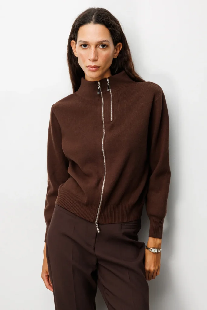 ON TRİKO Fermuarlı Dik Yaka Triko Hırka 60953