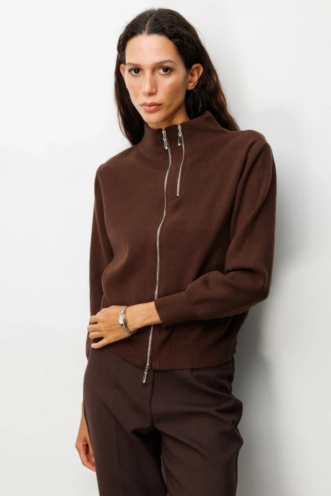 ON TRİKO Fermuarlı Dik Yaka Triko Hırka 60953