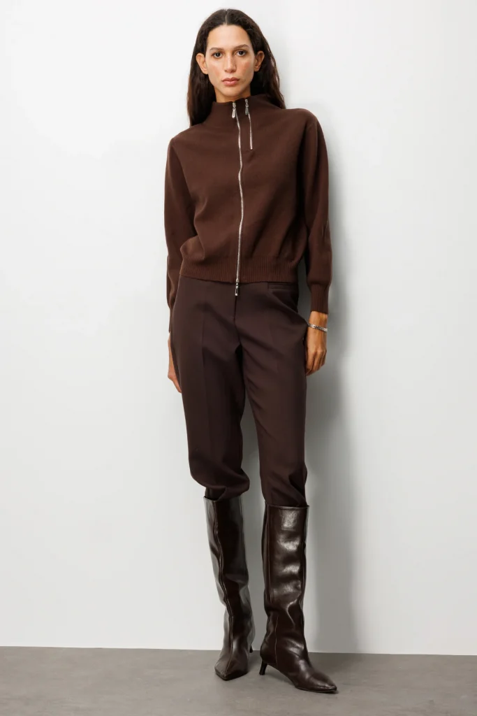 ON TRİKO Fermuarlı Dik Yaka Triko Hırka 60953