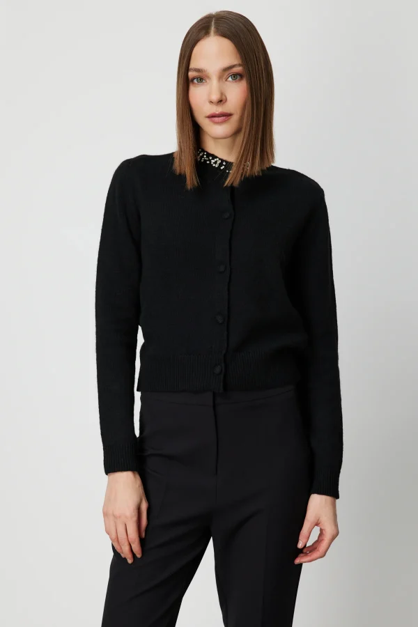 ON TRİKO Yakası Taşlı Triko Hırka 63927