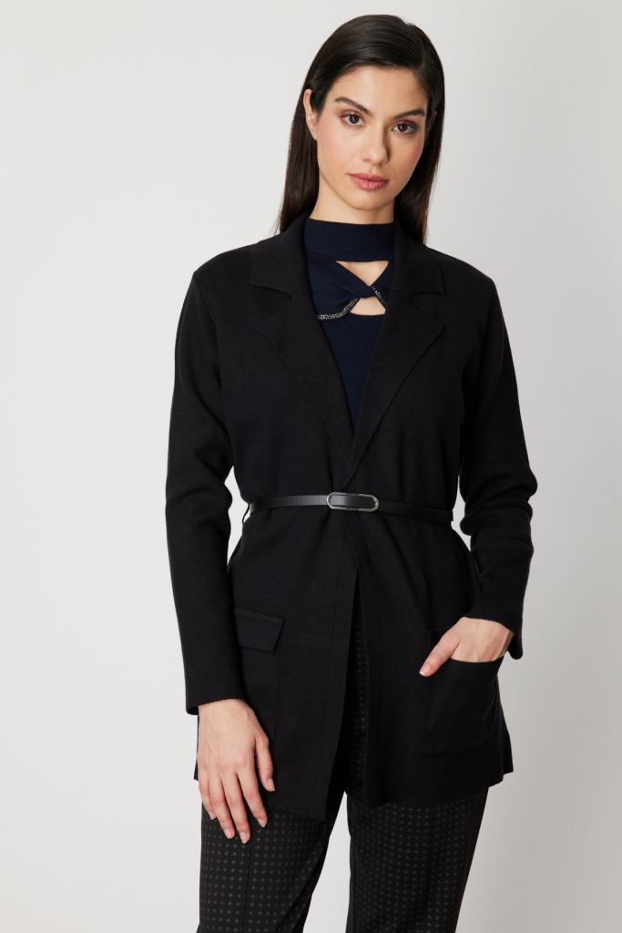 ON TRİKO Beli Kemerli Kapak Cepli Hırka 69907